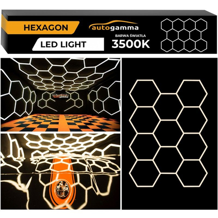 Modułowy system oświetleniowy autogamma HEXAGON LED 297 x 412 cm 3500K aluminium