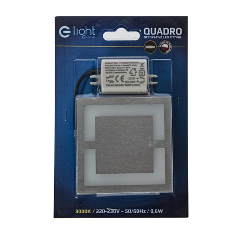 Eko-Light Oprawa schodowa QUADRO Barwa Ciepła 3000K EKS0927 BIAŁY / SREBRNY