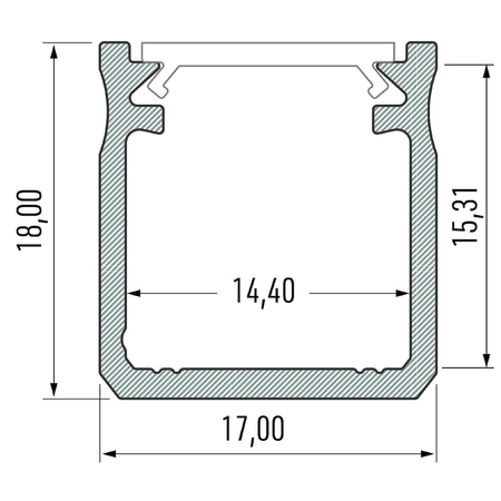 Eko-Light PROFIL ALUMINOWY BIAŁY TYP G 1m + KLOSZ MLECZNY EKPR8774