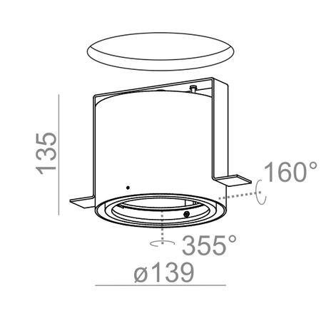 Lampa wpuszczana AQForm Ring 111 Trimless 230V Recessed Biały Struktura