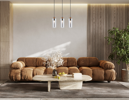 Lampa wisząca Italux Naster PND-23051-3-WO Drewniany, czarny