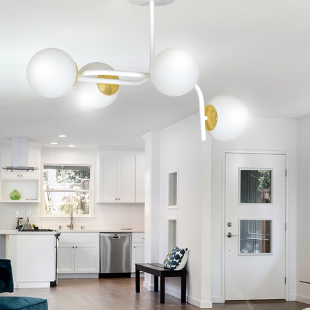 Lampa sufitowa RAGNAR 4A WHITE GOLD Emibig 1033/4A biały/złoty