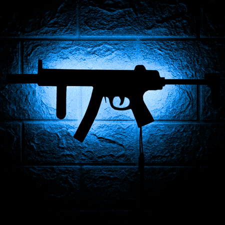 Lampa gamingowa LED Abigali USB COD karabin MP5 RGB z pilotem czarny