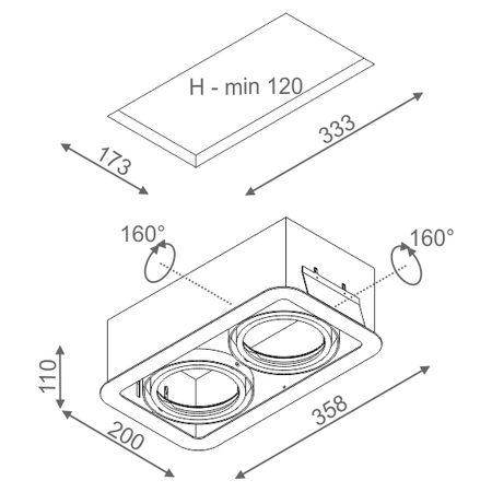 Lampa wpuszczana AQForm Iform 111 x 2 230V Recessed Biały Struktura