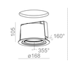Oprawa podtynkowa AQform 37151-0000-T8-PH-12 RING 111 Czarny struktura