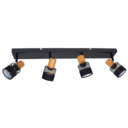 Spot Italux SPL-90110-4 Czarny, drewno, tkanina