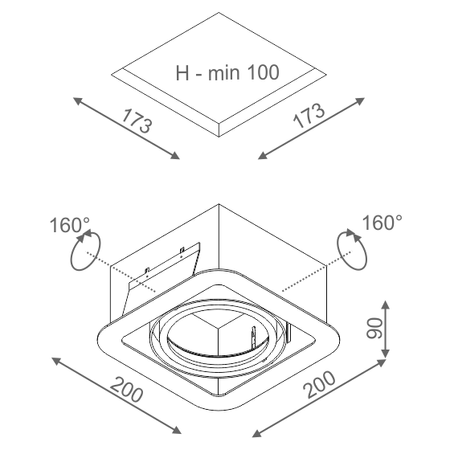 Lampa wpuszczana AQForm Iform 111 x 1 Recessed Biały Struktura