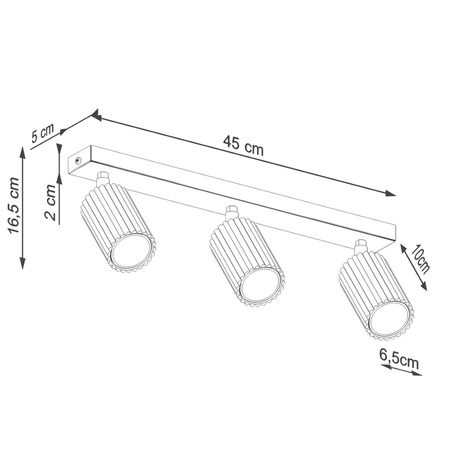 Sollux Lighting Plafon KARBON 3L czarny SL.1581