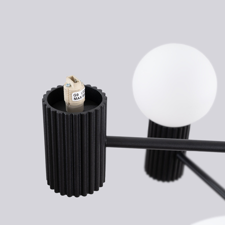 Sollux Lighting Żyrandol HALO 6 czarny SL.1830