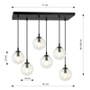 Lampa wisząca COSMO 6 BL TRANSPARENT Emibig 711/6 czarny