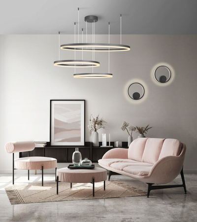 Lampa wisząca HALO 100+80+60 BK Azzardo AZ4707 czarny