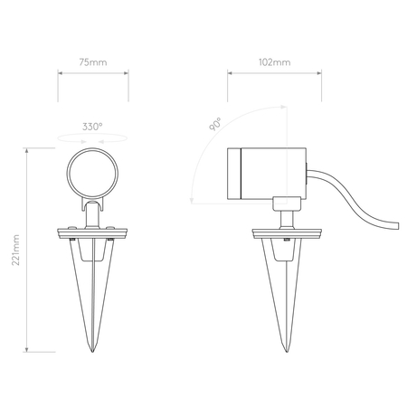 Spot zewnętrzny Astro Bayville Spike Spot 1401021 Czarny z Teksturą