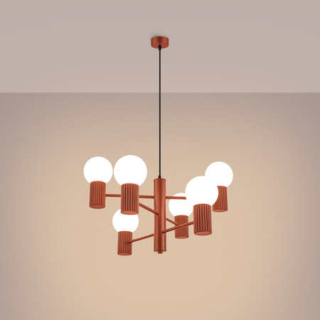 Sollux Lighting Żyrandol HALO 6 ochra czerwona SL.1833