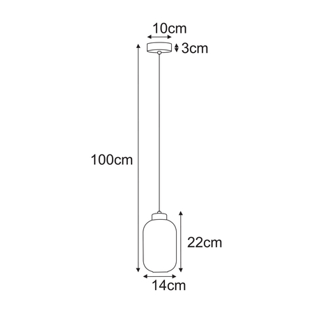 Lampa wisząca Kaja VILAR K-5730 biały, czarny