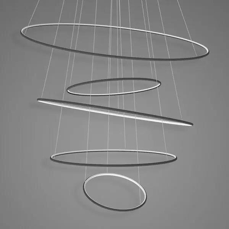 Lampa wisząca Ledowe Okręgi No.5 120cm 4k czarna
