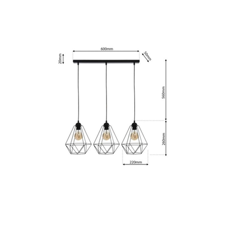 Milagro Lampa wisząca BASKET BLACK 3xE27 MLP7215 CZARNY