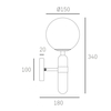 Cosmo Light Kinkiet LA SPEZIA W01350BK