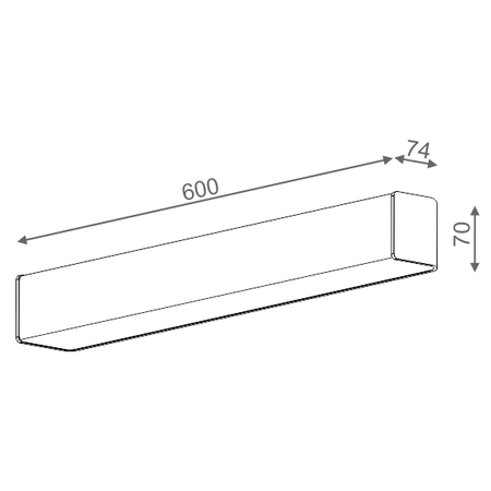 Kinkiet AQForm Bent 60 Fluo Wall Czarny Struktura