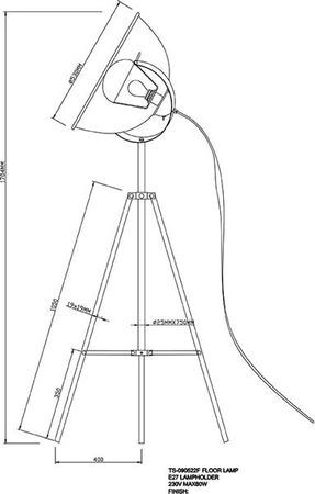 Lampa podłogowa Zuma Line Antenne Floor TS-090522F-BK