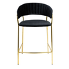 Krzesło barowe MARGO 65 czarne - welur, podstawa złota