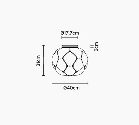 Plafon Fabbian F21E0571 Cloudy Ø 40 E27