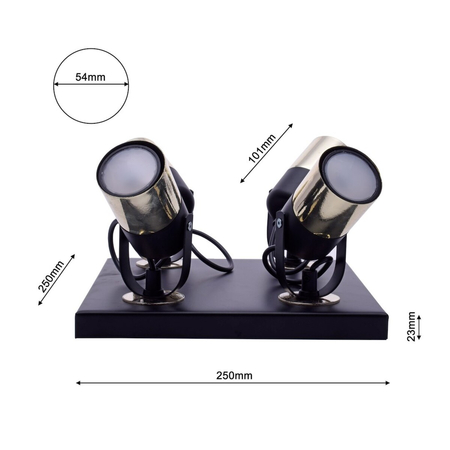 Milagro Lampa sufitowa WILSON BLACK 4xGU10 MLP4853 Czerń / Mosiądz