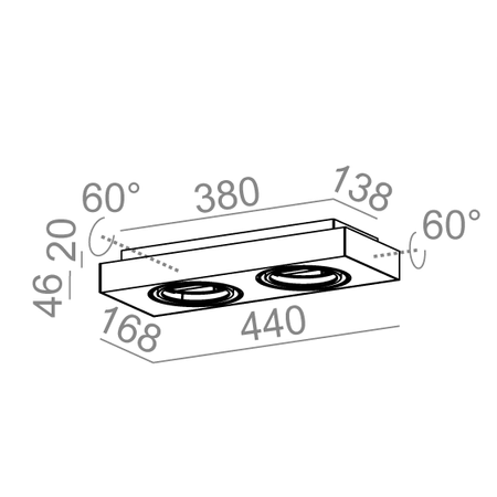 Spot AQForm 46613-0000-T8-PH-12 SLEEK distance 111x2 Czarny struktura