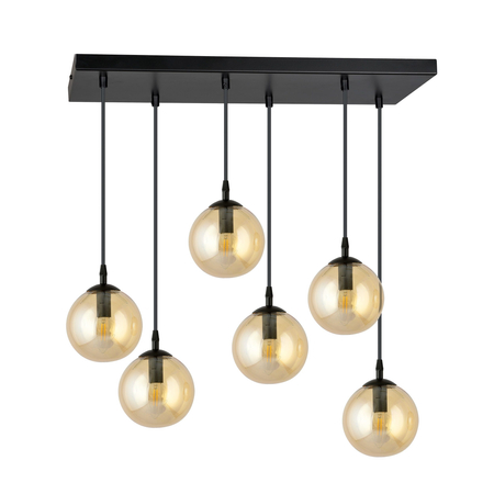 Lampa wisząca COSMO 6 BL MIODOWY Emibig 713/6 czarny/złoty