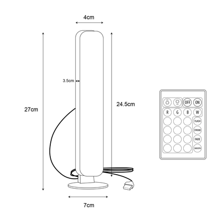 Lampa biurkowa Zuma Line 87308 TORP LAMPA BIURKOWA RGB CZARNA/BLACK