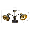 Milagro Lampa sufitowa MARGO BLACK/GOLD 3xE27 MLP6211 CZARNY / ZŁOTY