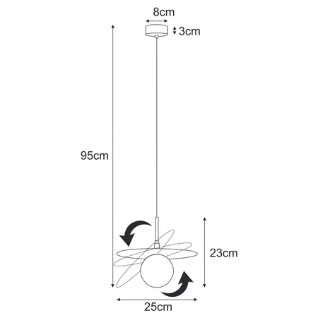 Lampa wisząca Kaja SANTE K-5371 czarny, biały