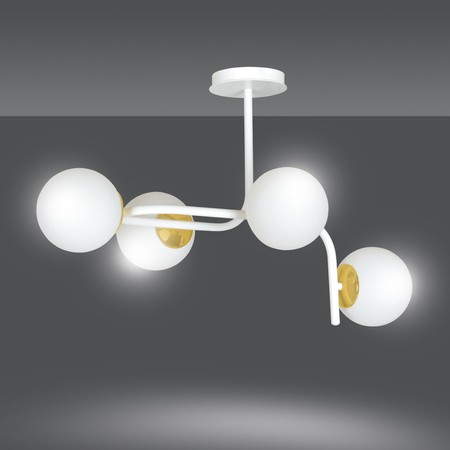 Lampa sufitowa RAGNAR 4A WHITE GOLD Emibig 1033/4A biały/złoty