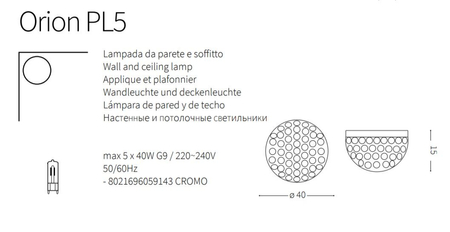 Plafon IdealLux 59143 Orion PL5
