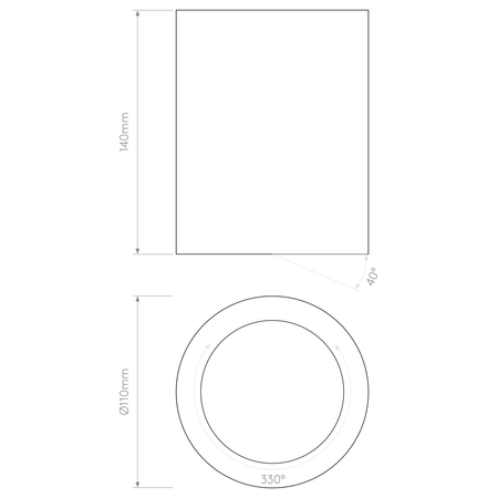 Spot Astro Osca Round 140 Adjustable 1252006 Gips