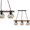 Milagro Lampa wisząca ULF BLACK/WOOD 3xE27 MLP6193 Czerń / Naturalne drewno