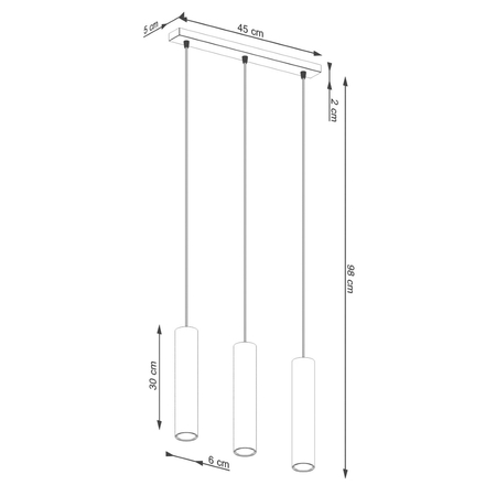 Sollux Lighting Lampa wisząca LAGOS 3L zielona oliwka SL.1486