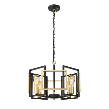 Lampa wisząca Italux Primero PND-44003-4-BK-GD Złoty, czarny mat