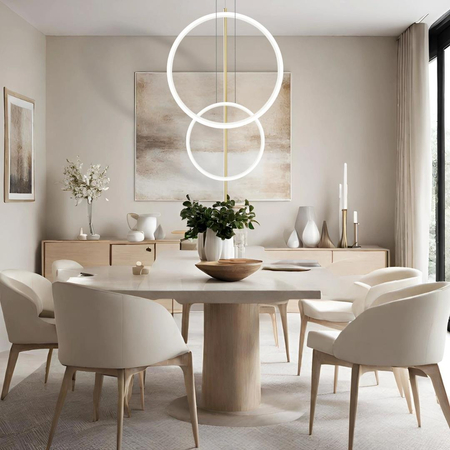 Lampa wisząca Linea No.5 60/40cm białozłota Dali3k