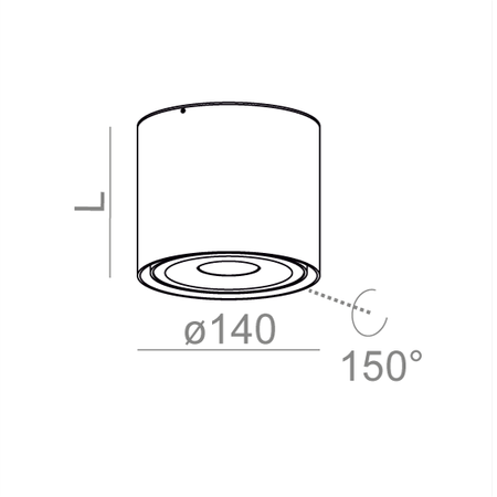 Lampa natynkowa AQForm Tuba 111 Qrled Surface Biały Struktura
