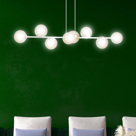 Lampa wisząca ROSSI 8 WH MIODOWY Emibig 879/8 biały/beżowy