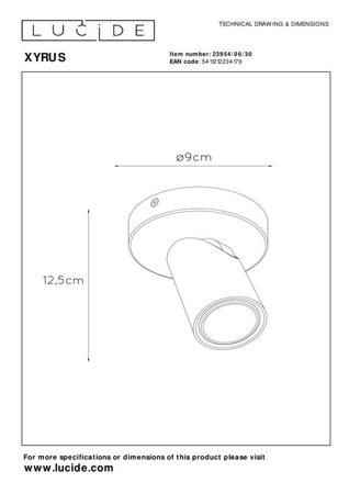 Reflektor Lucide XYRUS 23954/06/30 czarny