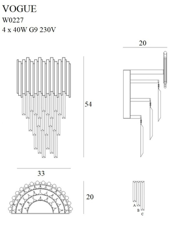 Kinkiet Maxlight W0227 złoty