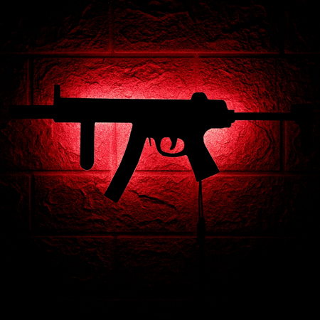 Lampa gamingowa LED Abigali USB COD karabin MP5 RGB z pilotem czarny