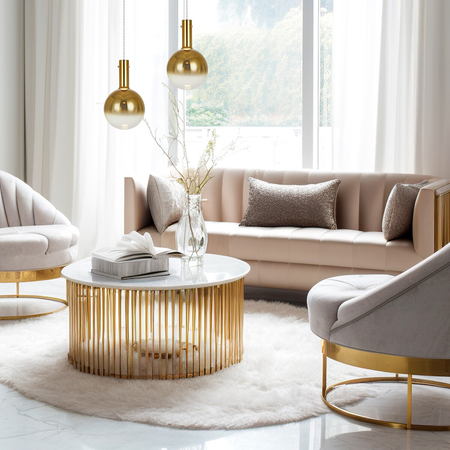 Milagro Lampa wisząca TORONTO 1xGU10 ML0326 ZŁOTY + BIAŁY