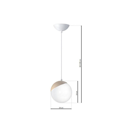 Milagro Lampa wisząca SFERA WOOD 1xE14 MLP5424 BIAŁY
