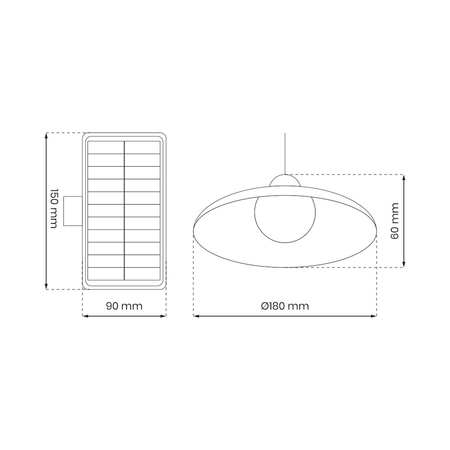 Eko-Light Lampa Solarna Saturn Pojedyncza EKO9150 CZARNY