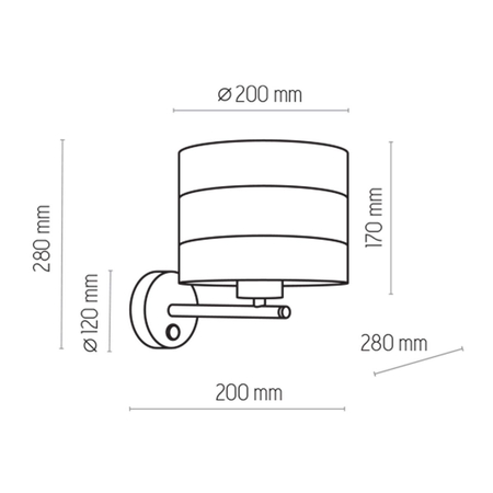 Kinkiet TAGO TK Lighting 3210 czarny