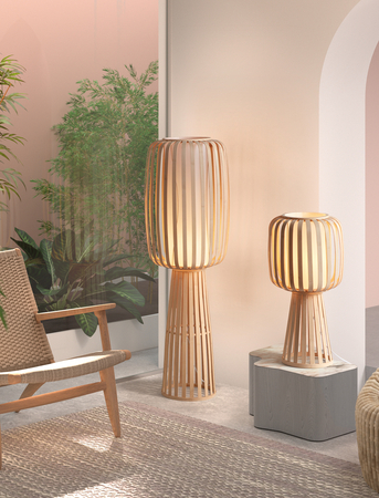 Lampa podłogowa CINTIA naturalny bambus 1xE27