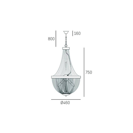 Cosmo Light Lampa wisząca ROMA P04543BK