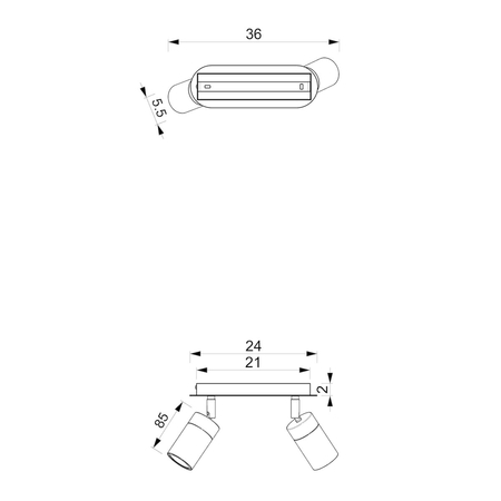 Milagro Lampa sufitowa JOKER NAVY BLUE/GOLD 2xGU10 MLP7723 GRANATOWY / ZŁOTY